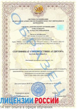 Образец сертификата соответствия аудитора №ST.RU.EXP.00006191-1 Кирово-Чепецк Сертификат ISO 50001
